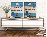 Penguin Book Covers - Just A Reminder....I Love You (Made To Order)