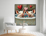 Pink Perfection In The Tub | Pigs In Bath Art Prints