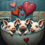 Oink in the Tub | Pigs In Bath Art Prints