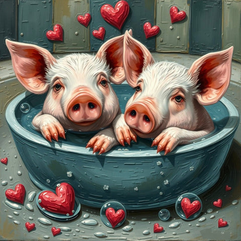 Relaxing In Sty-le | Pigs In Bath Art Prints