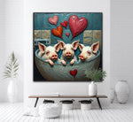 Oink in the Tub | Pigs In Bath Art Prints