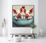 Bubble Bliss For Piggies | Pigs In Bath Art Prints