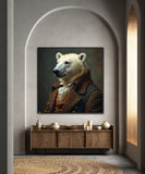 Frosted Elegance | Polar Bear In Clothing Art