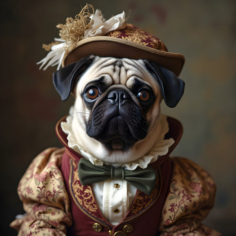 Pug Aristocracy | Pug In Clothing Art