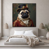 The Top-Hatted Pug | Pug In Clothing Art