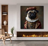 Noble Pug Charm | Pug In Clothing Art