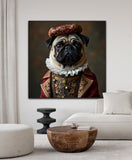 Noble Pug Charm | Pug In Clothing Art