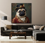 The Top-Hatted Pug | Pug In Clothing Art