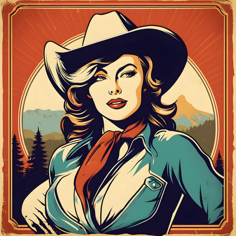 Retro Rodeo Queen | Retro Canvas Art Prints