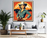 Rodeo Dreams Reimagined | Retro Canvas Art Prints