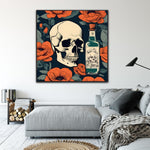 Retro Bloom and Bones | Retro Canvas Art Prints