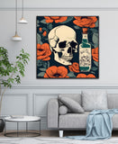 Retro Bloom and Bones | Retro Canvas Art Prints