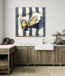 Oysters On Striped Fabric - Fine Art Prints