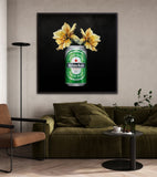 Heineken Lager Fine Art Prints – Craft Beer with Floral Art