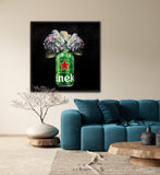 Heineken Lager Fine Art Prints – Craft Beer with Floral Art