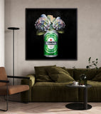 Heineken Lager Fine Art Prints – Craft Beer with Floral Art