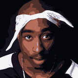 Handpainted Tupac Shakur portrait on canvas featuring original rap icon artwork, framed wall art or rolled for international shipping.