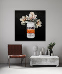 Travla Beer Fine Art Prints – Retro Can with Floral Elegance