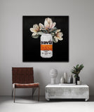 Travla Beer Fine Art Prints – Retro Can with Floral Elegance