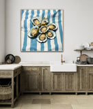 Oysters On Striped Fabric - Fine Art Prints