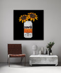 Travla Beer Fine Art Prints – Retro Can with Floral Elegance