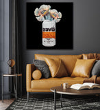 Travla Beer Fine Art Prints – Retro Can with Floral Elegance