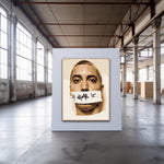 Handpainted Eminem portrait on canvas featuring original rap artist artwork, framed wall art or rolled for international delivery.