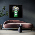 Heineken Lager Fine Art Prints – Craft Beer with Floral Art