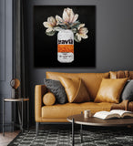 Travla Beer Fine Art Prints – Retro Can with Floral Elegance