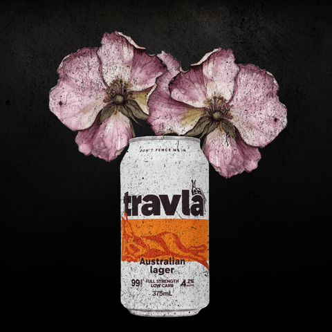 Travla Beer Fine Art Prints – Retro Can with Floral Elegance
