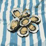 Oysters on Striped – Custom Hand-Painted Artwork