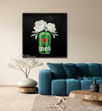 Heineken Lager Fine Art Prints – Craft Beer with Floral Art