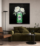 Heineken Lager Fine Art Prints – Craft Beer with Floral Art