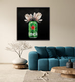 Heineken Lager Fine Art Prints – Craft Beer with Floral Art