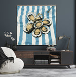 Oysters on Striped – Custom Hand-Painted Artwork