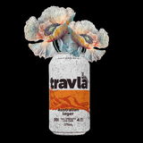 Travla Beer Fine Art Prints – Retro Can with Floral Elegance