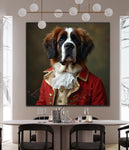 Guardian Of Elegance | St Bernard In Clothing Art