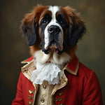 Guardian Of Elegance | St Bernard In Clothing Art