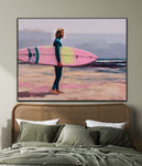 Chasing Swells | Surfers On The Beach Prints