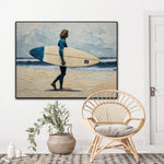 The Ocean Beckons | Surfers On The Beach Prints