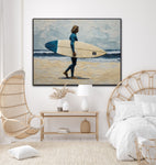 The Ocean Beckons | Surfers On The Beach Prints