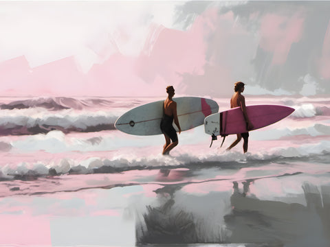 The Calm Before The Wave | Surfers On The Beach Prints