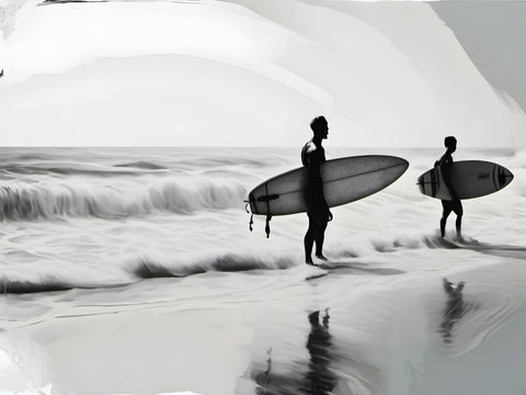 Ocean Dreamers | Surfers On The Beach Prints