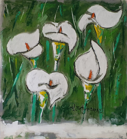 White Calla Lillie Art