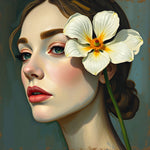 Woman and Flower Art - Instant Download Art