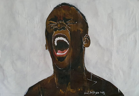 Israel Adesanya UFC 287 Portrait by Leah Justyce 130cm x 100cm