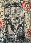 This striking portrait captures the legendary Viking warrior Ragnar Lothbrok with bold intensity and raw emotion. Channeling the fierce spirit of Norse mythology and historical drama, the artwork portrays Ragnar with his iconic shaved head and braided beard, eyes burning with vision and vengeance. The textured strokes and moody palette echo the brutal beauty of his world—marked by conquest, loyalty, and destiny.