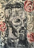 This striking portrait captures the legendary Viking warrior Ragnar Lothbrok with bold intensity and raw emotion. Channeling the fierce spirit of Norse mythology and historical drama, the artwork portrays Ragnar with his iconic shaved head and braided beard, eyes burning with vision and vengeance. The textured strokes and moody palette echo the brutal beauty of his world—marked by conquest, loyalty, and destiny.