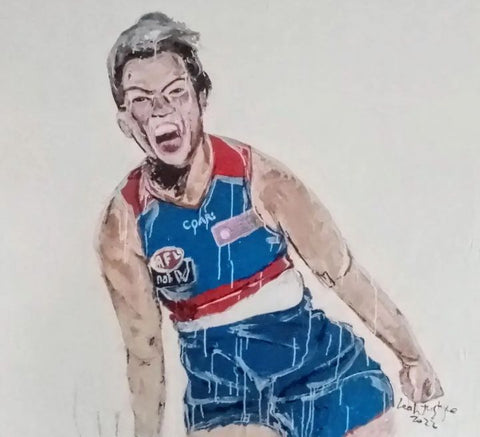 AFLW Portrait Painting Ellie Blackburn 130cm x 130cm - Western Bulldogs Womens