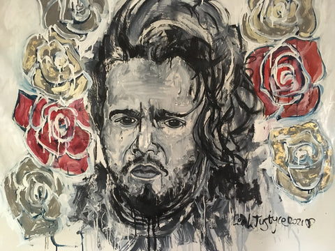 Jon Snow and Roses Pop Portrait